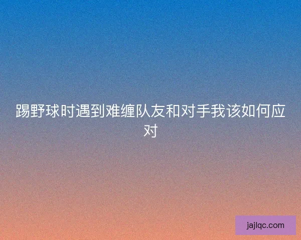 踢野球时遇到难缠队友和对手我该如何应对